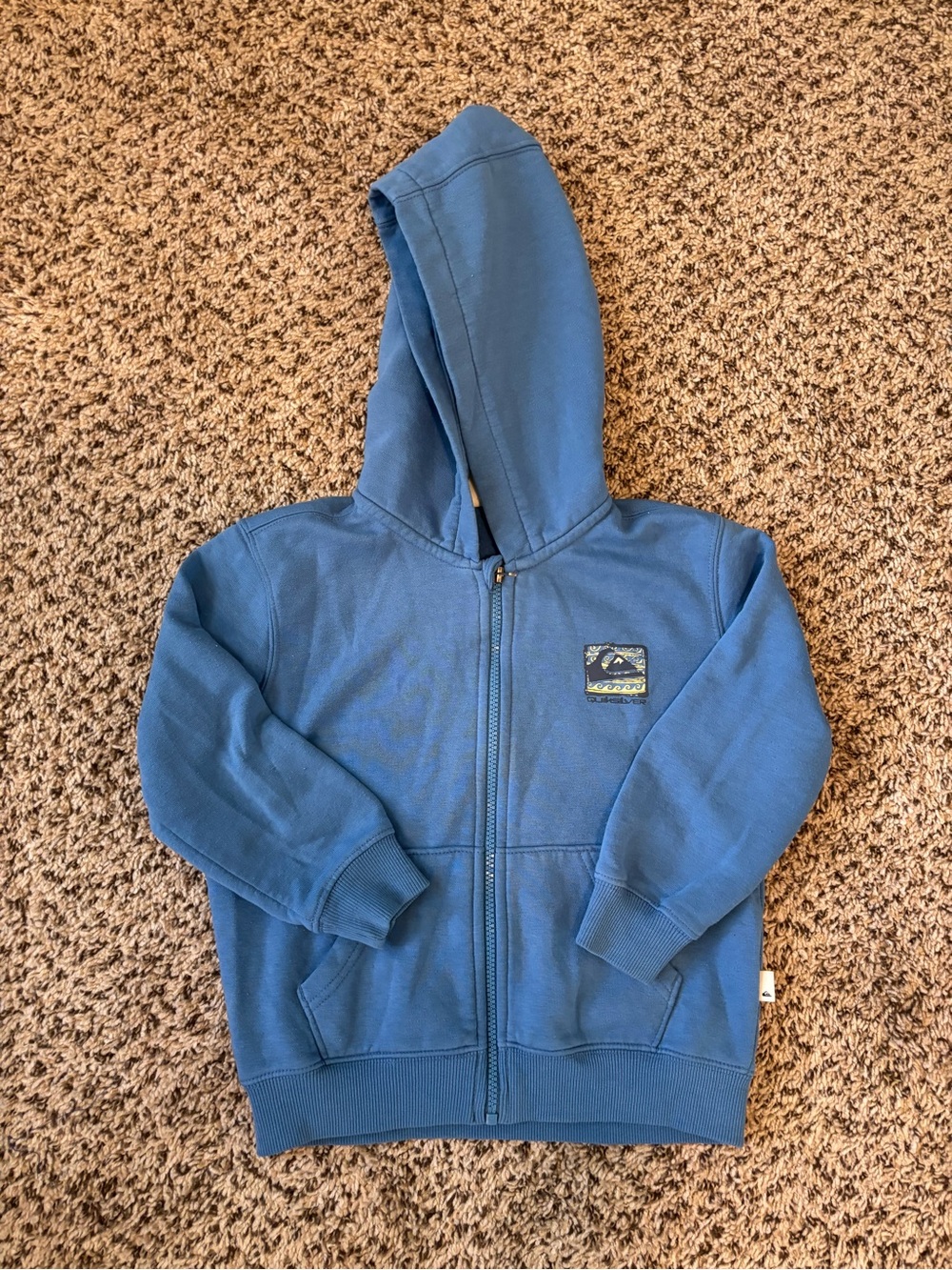 Quiksilver Boys Blue Full-Zip Hoodie with Logo Patch